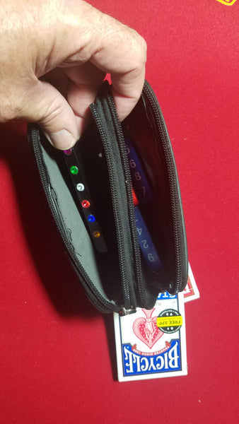 Magicians close up bag- purse.  Holds deck of cards, Coins and apparatus roomy!