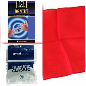 Vernet Magic Thumb Tip Combo includes Thumb Tip , 101 trick book and silk