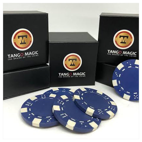 Expanded Shell Poker Chip Blue plus 4 Regular Chips (PK001B) by Tango Magic