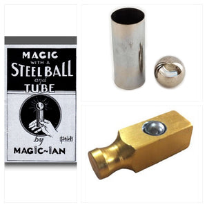 Magic Steel Ball and Tube plus Magic Ian book plus Drop out! Instant MagicTricks